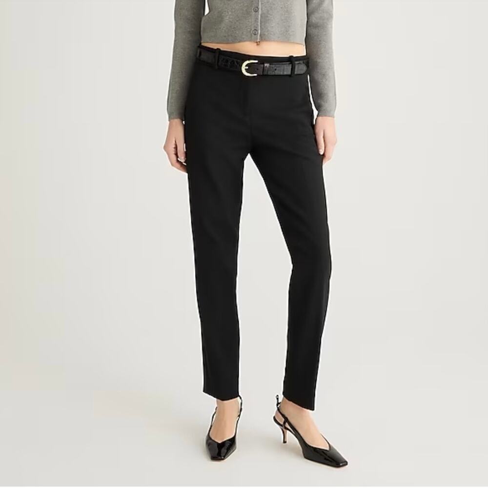 J Crew Cameron Pants 20 Women's Black Ankle Slim Minimal Basic Classic Stretch